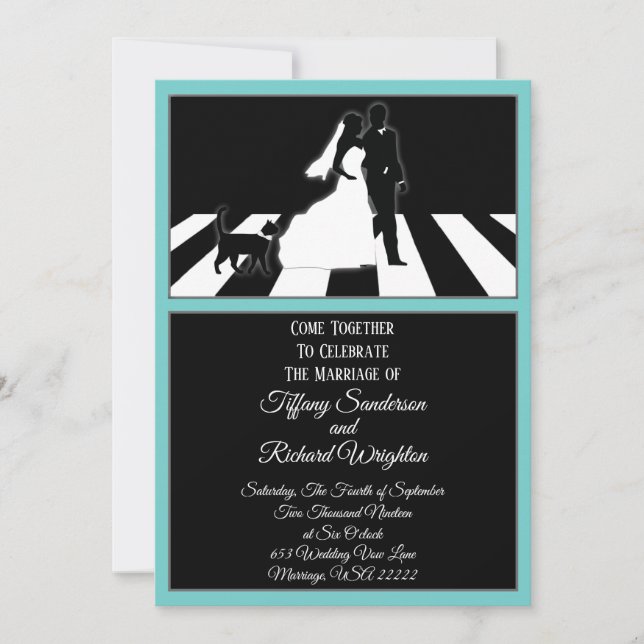 Alles, was Sie brauchen, ist Liebe Music Cat Hochz Einladung (Vorderseite)