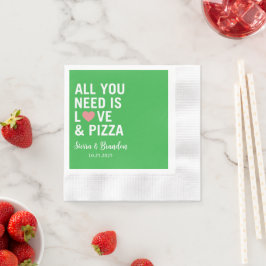 Alles was Sie brauchen ist Liebe & Pizza Moderne H Serviette