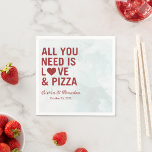 Alles was Sie brauchen ist Liebe & Pizza Moderne H Serviette