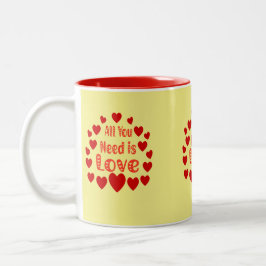 Alles, was Sie brauchen, ist Liebe; romantisches Z Zweifarbige Tasse