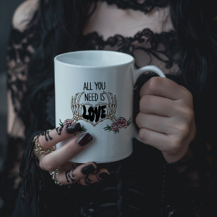 Alles, was Sie brauchen, ist Liebe Skeleton Hands Jumbo-Tasse
