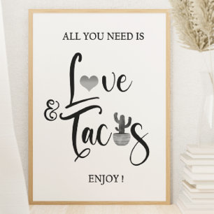 Alles was Sie brauchen ist Liebe Taco Bar Wedding  Poster