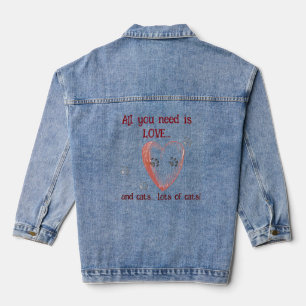 Alles was Sie brauchen ist LIEBE und CATS, Pawprin Jeansjacke
