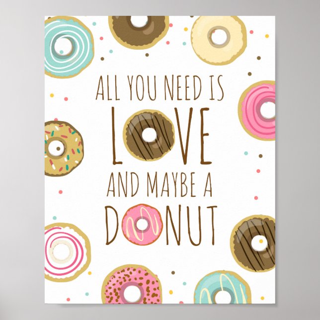 Alles was Sie brauchen ist Liebe und Donuts Baby B Poster (Vorne)