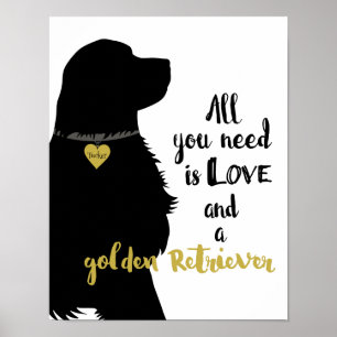 Alles was Sie brauchen ist Liebe und ein Goldener  Poster