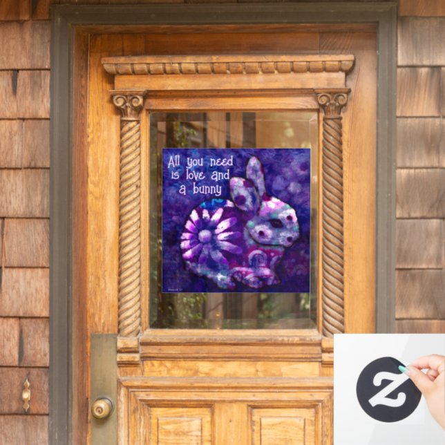 Alles was Sie brauchen ist Liebe und ein sonniges  Fensteraufkleber (Haustür)