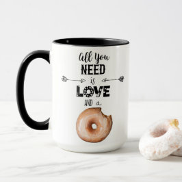 Alles was Sie brauchen ist LIEBE und eine DONUT-Ta Tasse