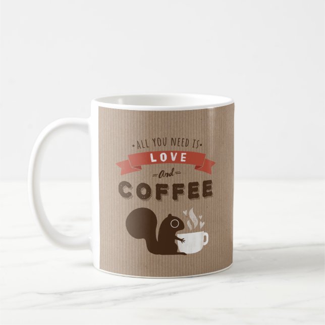 Alles was Sie brauchen ist Liebe und Kaffee - Nied Kaffeetasse (Links)