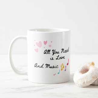 Alles, was Sie brauchen, ist Liebe und Musik auf e Kaffeetasse