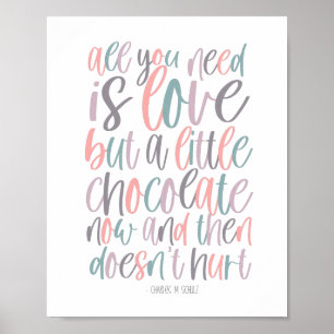 Alles, was Sie brauchen, ist Liebe und Schokolade Poster