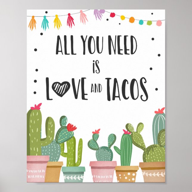 Alles was Sie brauchen ist Liebe und Tacos Fiesta  Poster (Vorne)