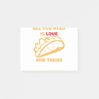 Alles, was Sie brauchen, ist Liebe und Tacos Post-it Klebezettel