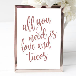 Alles was Sie brauchen ist Liebe und Tacos Rose Go Einladung