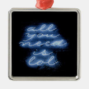 Alles was Sie brauchen ist LOL Neon Blue Sign Ornament Aus Metall