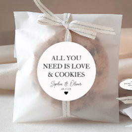 ALLES, WAS SIE BRAUCHEN, SIND LIEBE COOKIES Herzst Runder Aufkleber