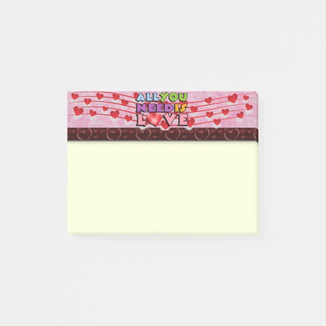 Alles, was Sie brauchen, sind Liebe-Post-It-Notes Post-it Klebezettel (Vorderseite)