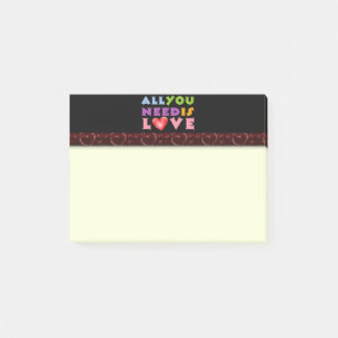 Alles, was Sie brauchen, sind Liebe-Post-It-Notes Post-it Klebezettel