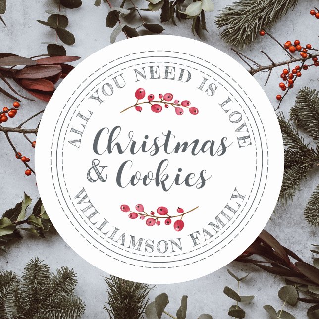 Alles, was Sie brauchen, sind Liebe und Weihnachts Runder Aufkleber (Von Creator hochgeladen)