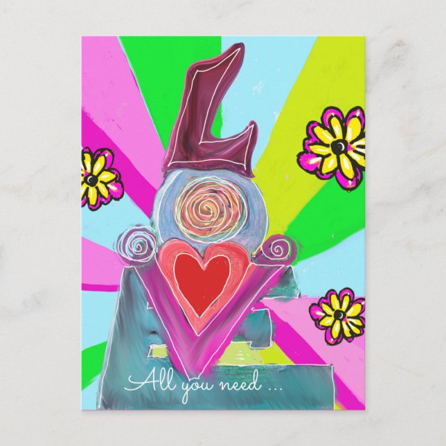 Alles, was Sie brauchen...teilen Sie die Liebe Postkarte (Vorderseite)