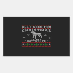 Alles, was Weihnachten braucht, ist mein Rottweile Rechteckiger Aufkleber