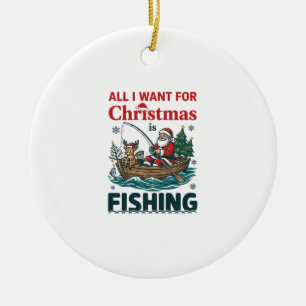 Alles was Weihnachten will ist Angel Santa Rentier Keramik Ornament
