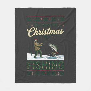 Alles was Weihnachten will ist Angeln Fischer Fisc Fleecedecke