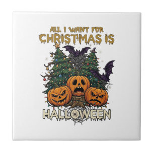 Alles was Weihnachten will ist Halloween Kürbisse Fliese
