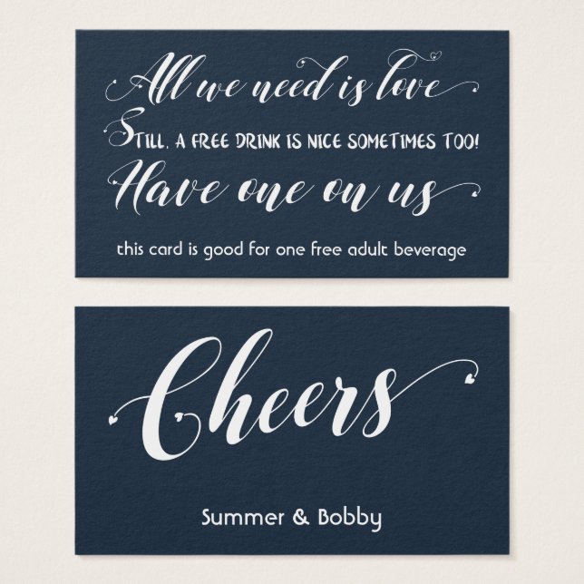 Alles was wir brauchen ist Liebe, Navy Free Drink  (Vorne & Hinten)