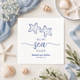 Alles, was wir sehen, ist Liebe Chic Seestern Paar Serviette
