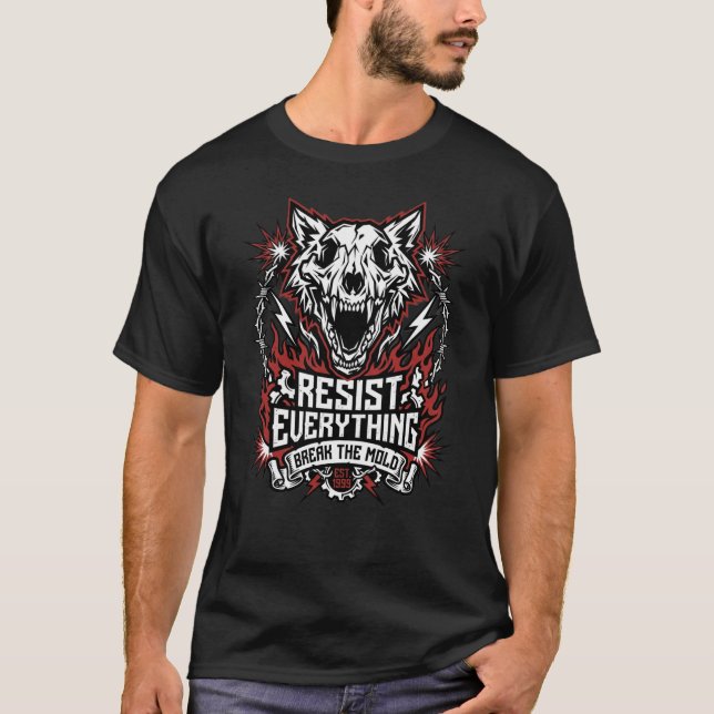 Alles Widerstehen Shirt Unbeugsamer Weg Wolf Grafi (Vorderseite)
