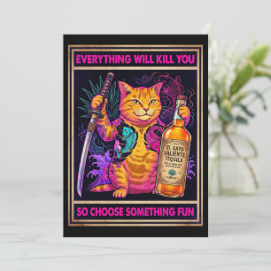 Alles-wird-dich-töten-Katze-Postkarte Einladung
