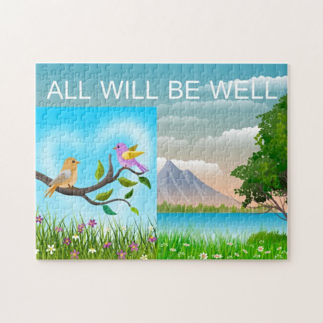 Alles wird gut geliebte Vogelwelt Gebirge Natur, A Puzzle (Horizontal)