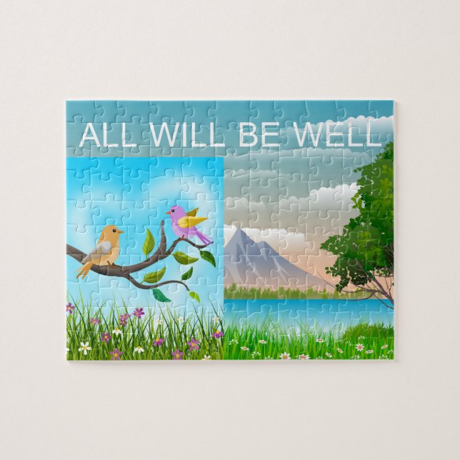 Alles wird gut geliebte Vogelwelt Gebirge Natur, A Puzzle (Horizontal)