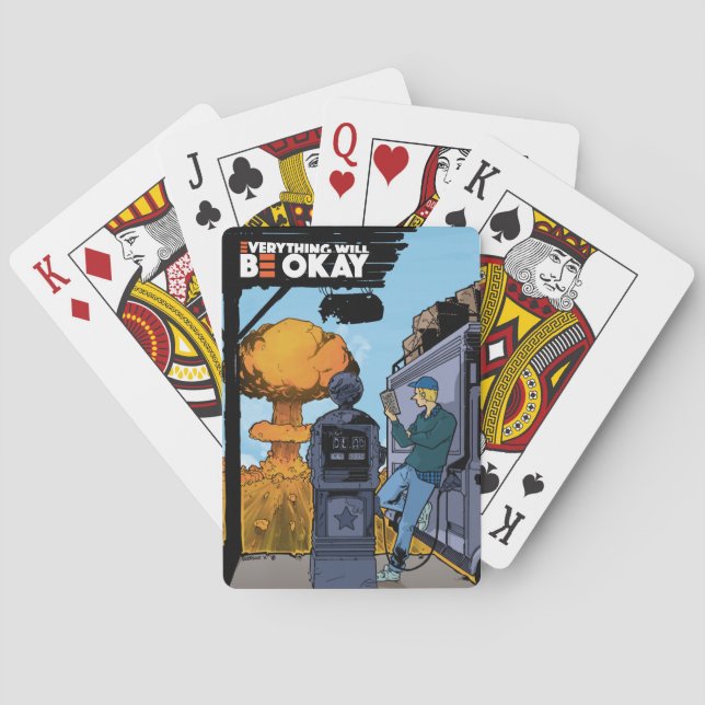 Alles wird gut laufen und Karten spielen Spielkarten (Rückseite)