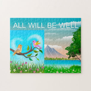 Alles wird gut Liebes Vögel Berg Natur, Alter 8 Puzzle