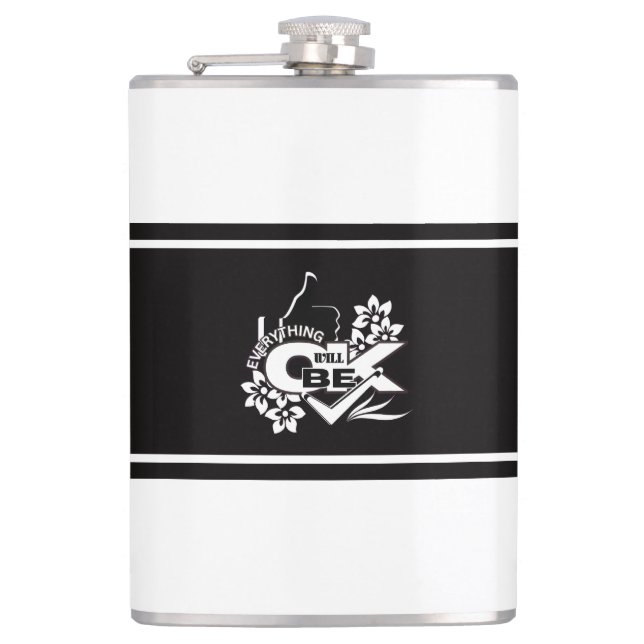 Alles wird gut sein" Motivierend grafisches T-Shir Flachmann (Vorderseite)