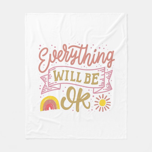 alles wird in Ordnung sein Fleecedecke (Vorderseite)