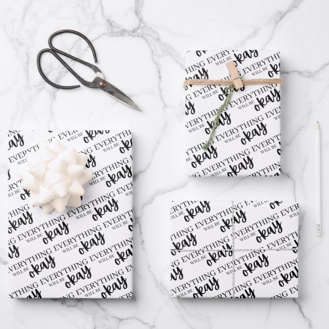 Alles wird in Ordnung sein Papierblätter zu packen Geschenkpapier Set (Vorderseite)