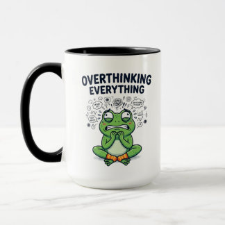 Alles zu sehr durchdenken Ängstlicher Frosch Lusti Tasse