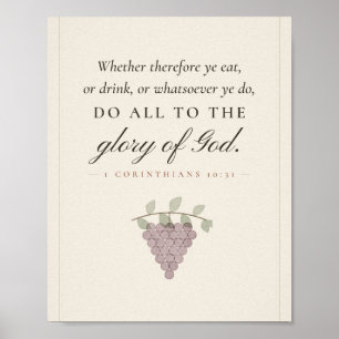 Alles zur Ehre Gottes Küche Bibelvers Kunst Poster