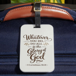 Alles zur Ehre Gottes Schrift Gepäckanhänger