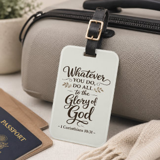 Alles zur Ehre Gottes Schrift Gepäckanhänger