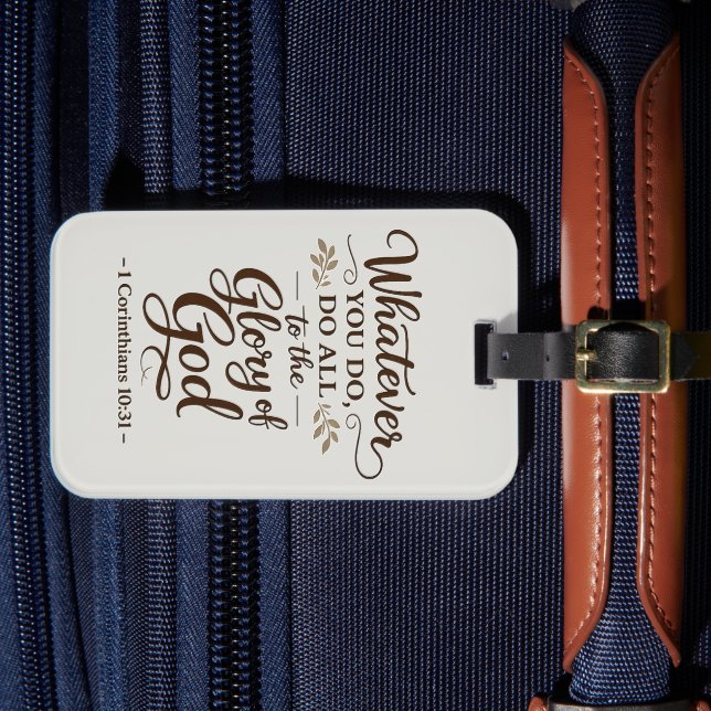 Alles zur Ehre Gottes Schrift Gepäckanhänger (Vorderseite Insitu 4)