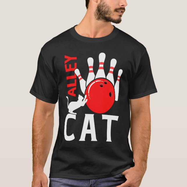 Alley Cat Bowler Bowling T-Shirt (Vorderseite)