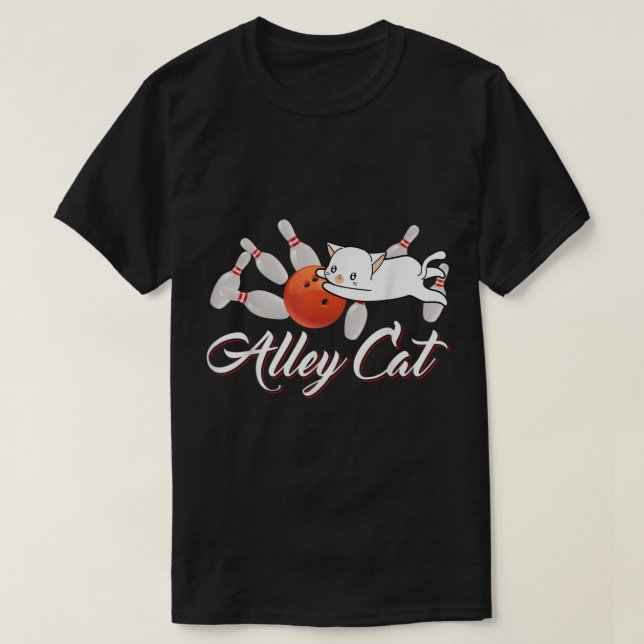 Alley Cat Bowling Shirt Funny Bowler Bowling (Design vorne)