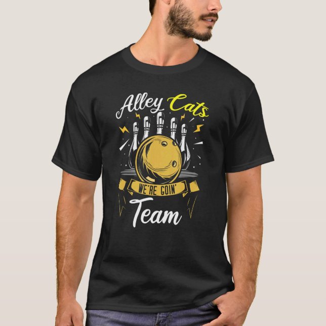 Alley Cat Bowling Team Bowler T-Shirt (Vorderseite)