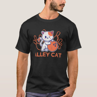 Alley Cat Bowling Team Humor  Bowling-Katzen Vinta T-Shirt