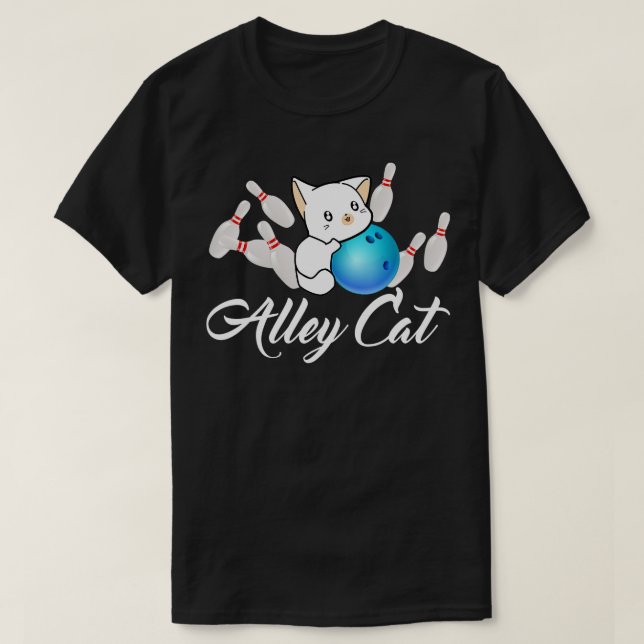 Alley Cat BowlingFunny Bowler Bowling T-Shirt (Design vorne)