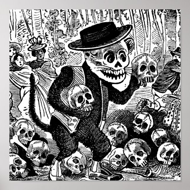 Alley Cat Calavera c. Anfang des 19. Jahrhunderts  Poster (Vorne)