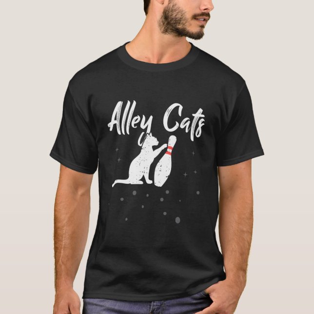 Alley Cat Funny Bowler Bowling T-Shirt (Vorderseite)